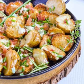 Crispy Grilled Potatoes with Blue Cheese