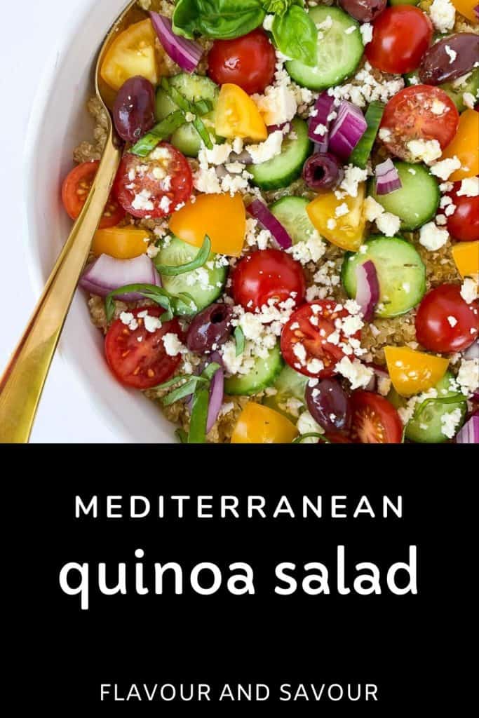 Pinterest Pin for Mediterranean Quinoa Salad