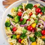 Summer Veggie Pasta Salad overhead view