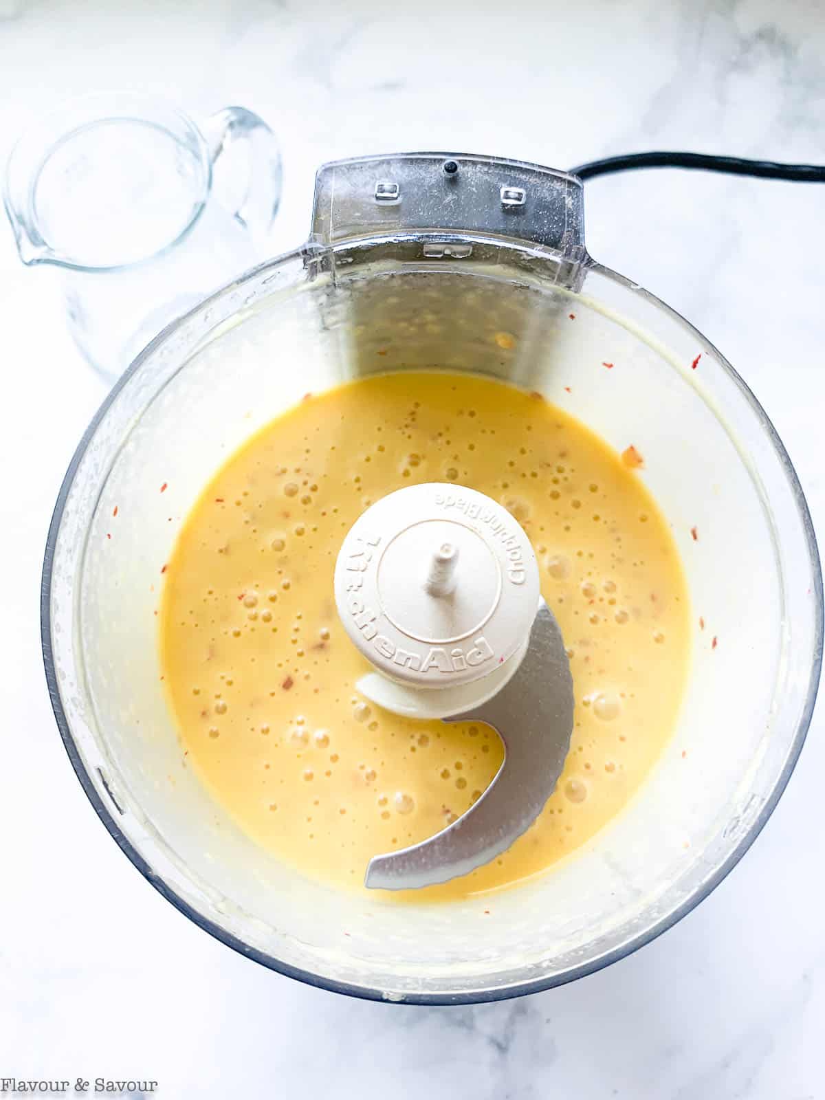 sweet peach salad dressing in a blender