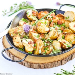 grilled blue cheese potatoes in foil.