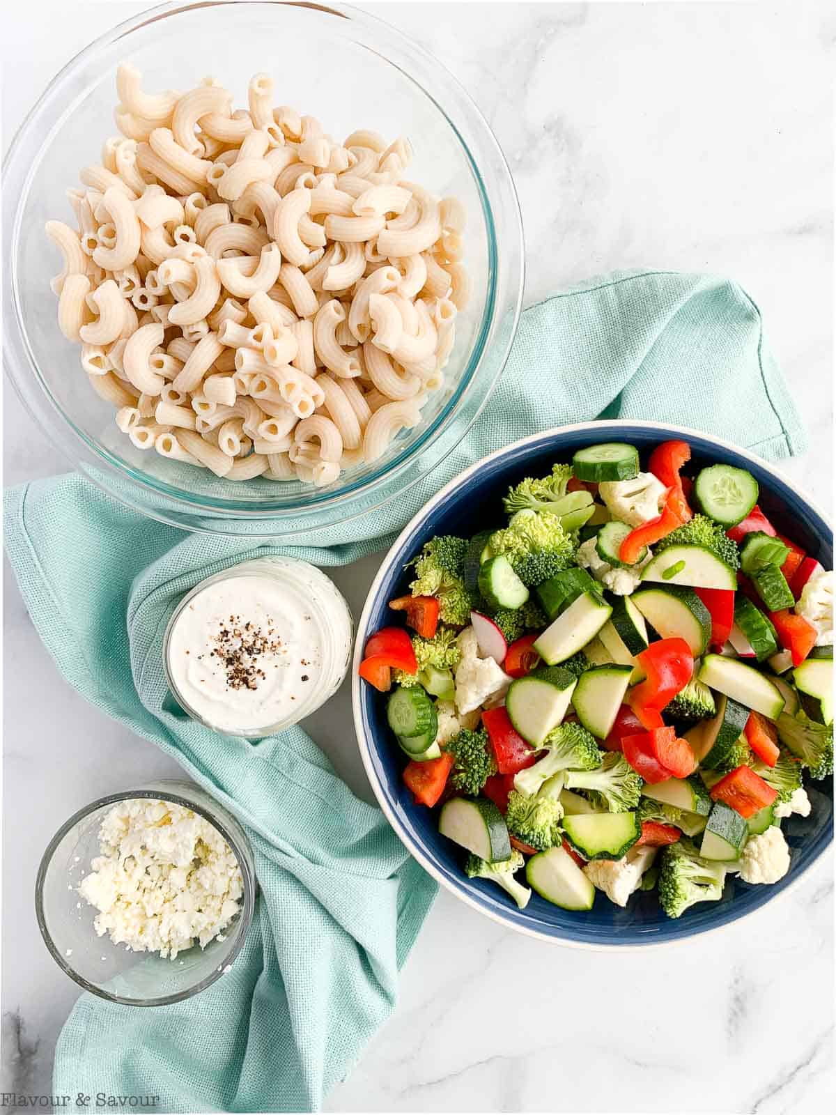 Ingredients for Veggie Pasta Salad