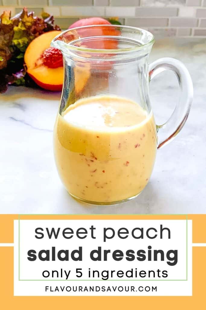 text and image for sweet peach salad dressing