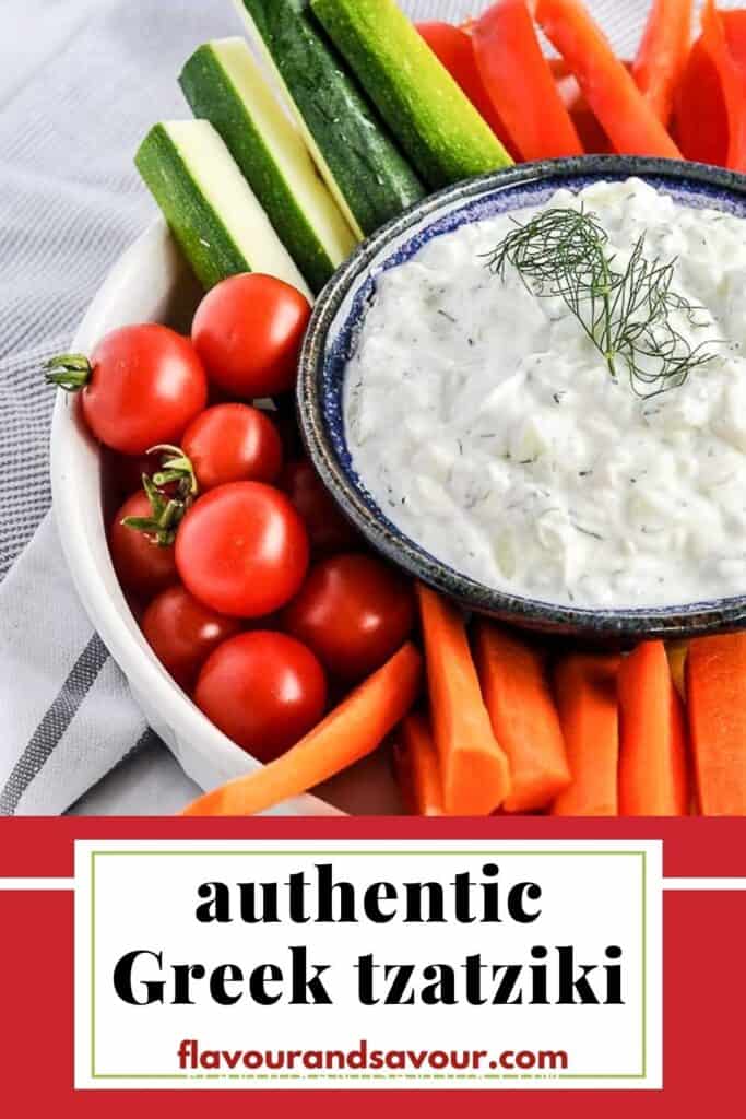 Text with image of Authentic Greek Tzatziki sauce