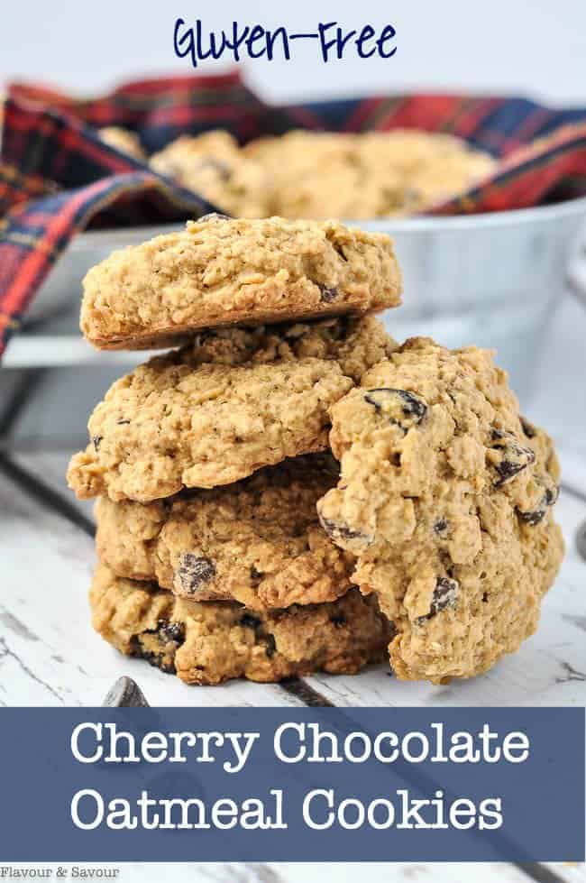 Pin for Cherry Chocolate Oatmeal Cookies