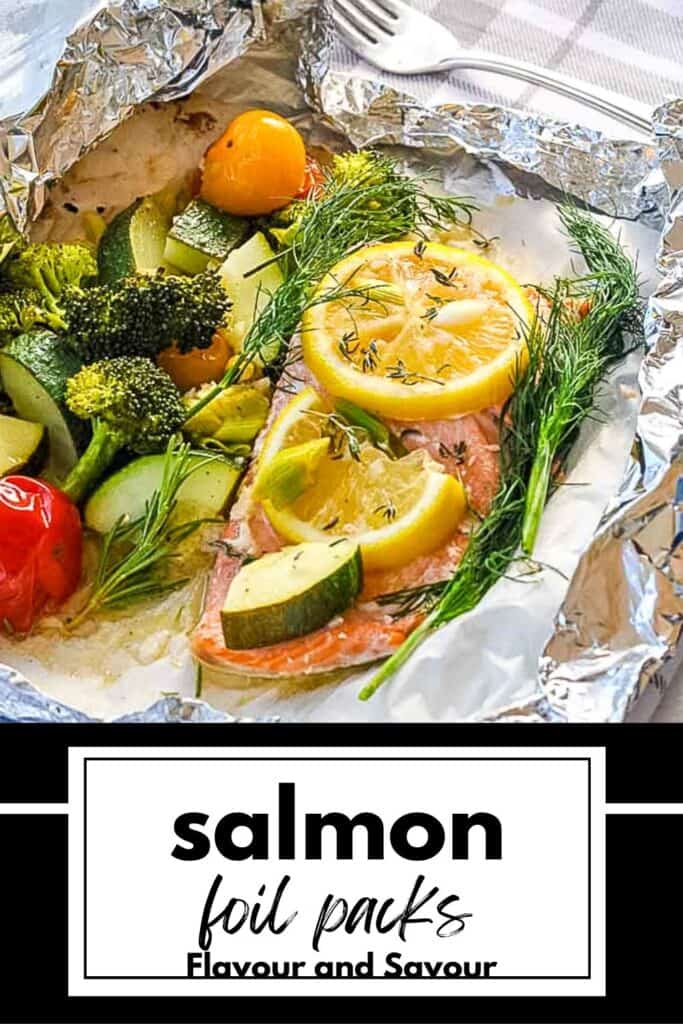 Image with text for salmon foil packs.