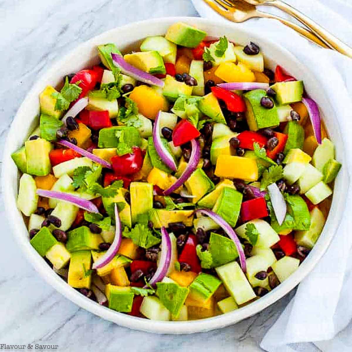Tomato Avocado Black Bean Salad Recipe - Flavour and Savour