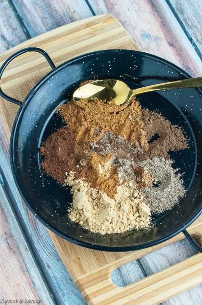 Mixing spices for Chai Spice Mix