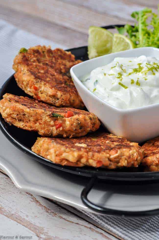 Baked Salmon Patties With Creamy Lime Sauce