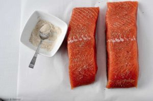 Two salmon fillets for Orange Miso Glazed Salmon