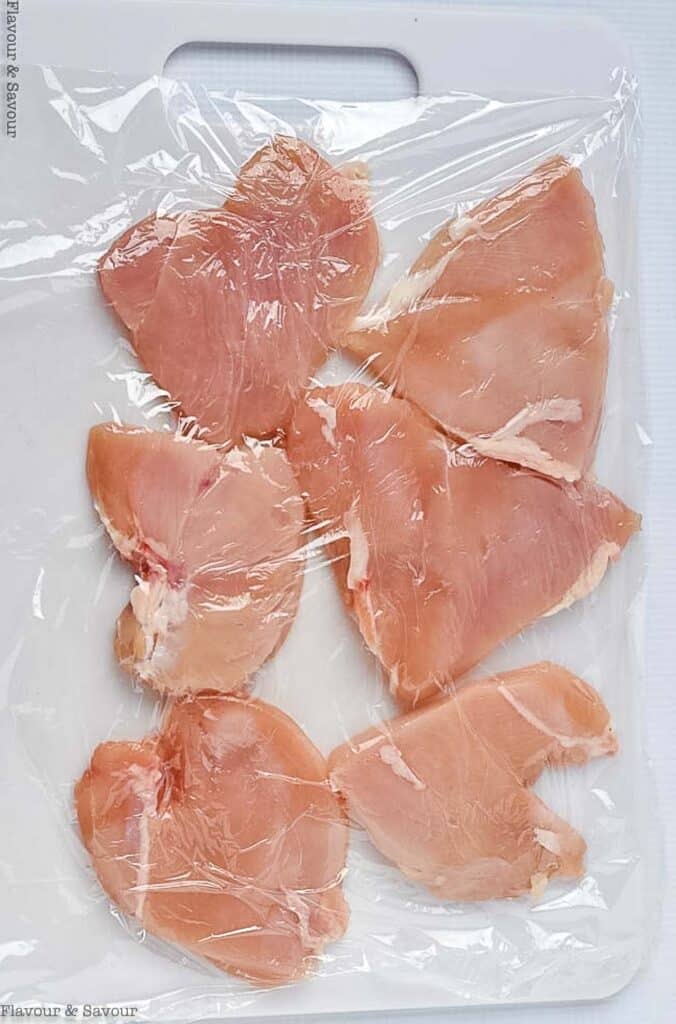 flattened chicken breasts for Chicken Saltimbocca