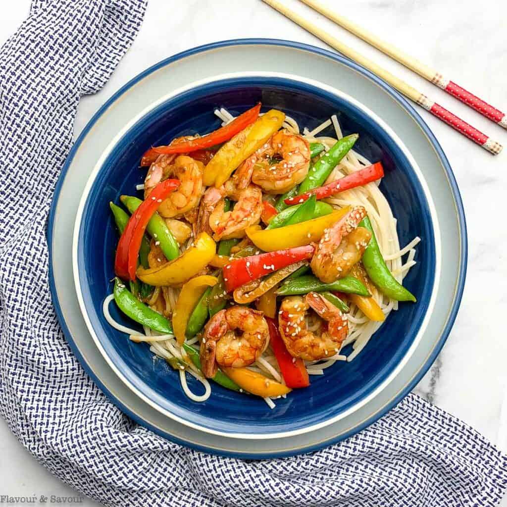 Lemon Garlic Shrimp and Snow Pea Stir Fry Flavour and Savour