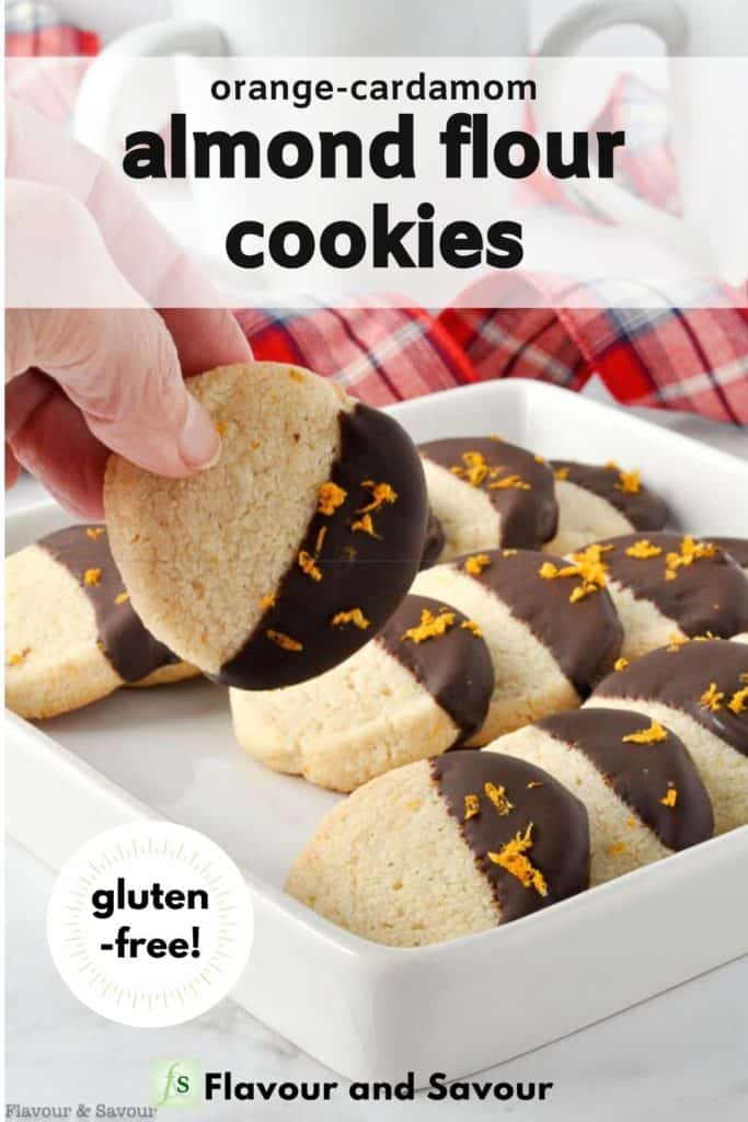 Text overlay and imag for Orange Cardamom Almond Flour Cookies