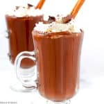 Two mugs of hot chocolate