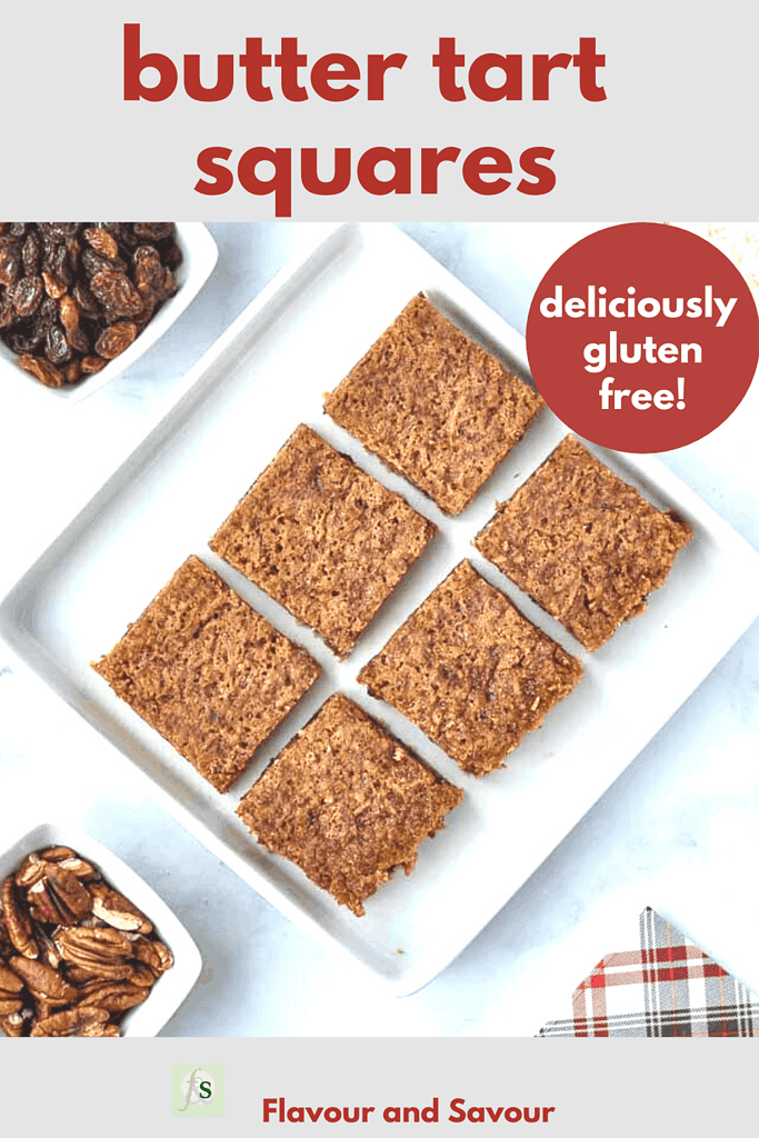 Pinterest Pin for Butter Tart Squares