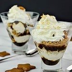 Two dessert glasses with Gingerbread Ice Cream Sundae