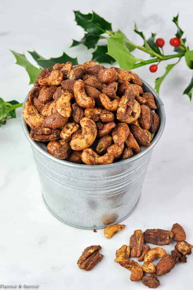 Sweet and Spicy Gingerbread Spiced Nuts - Flavour and Savour