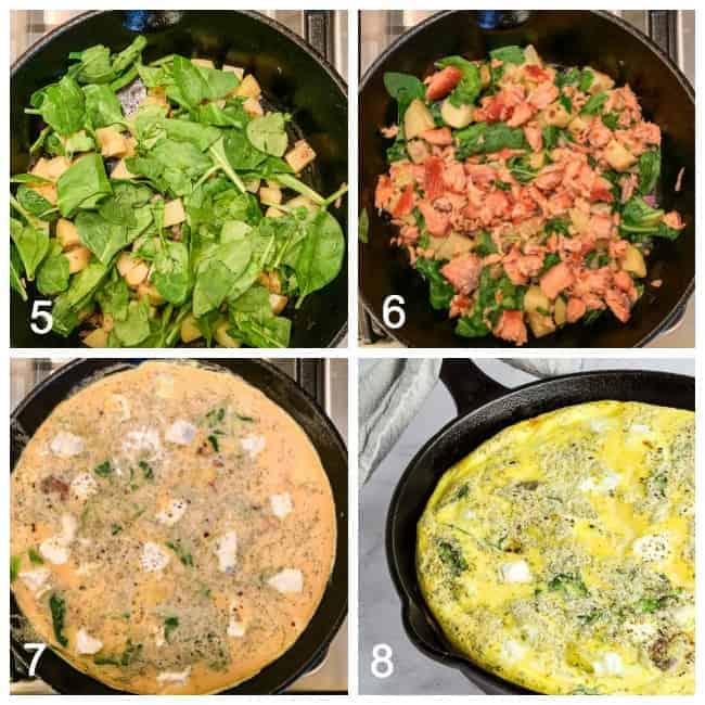 Collage image for Smoked Salmon Frittata method.