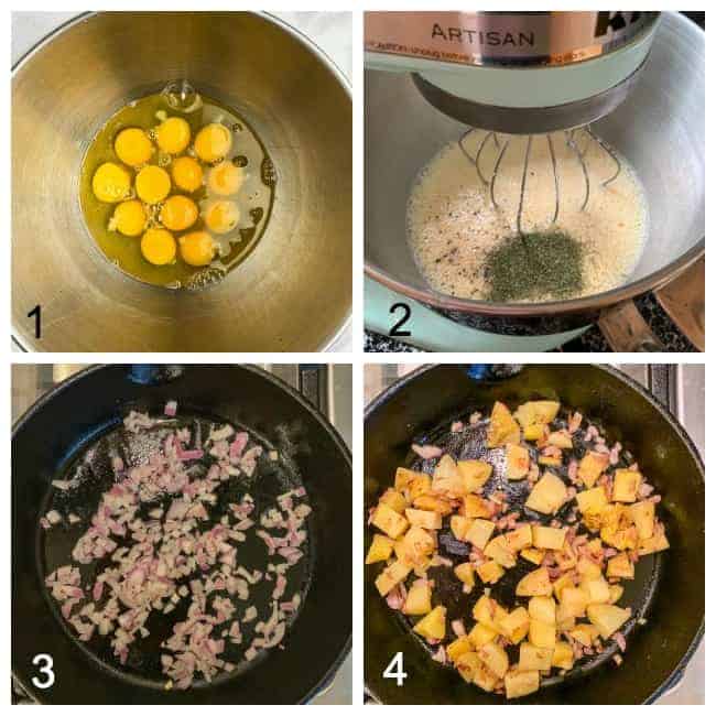 Collage for how to make Smoked Salmon Spinach Frittata, a healthy egg recipe