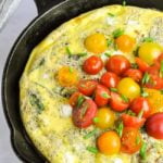 Smoked Salmon Frittata in cast iron pan