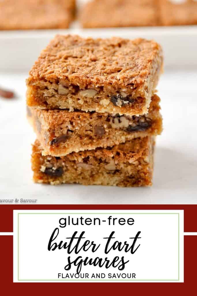 image and text for gluten-free butter tart squares