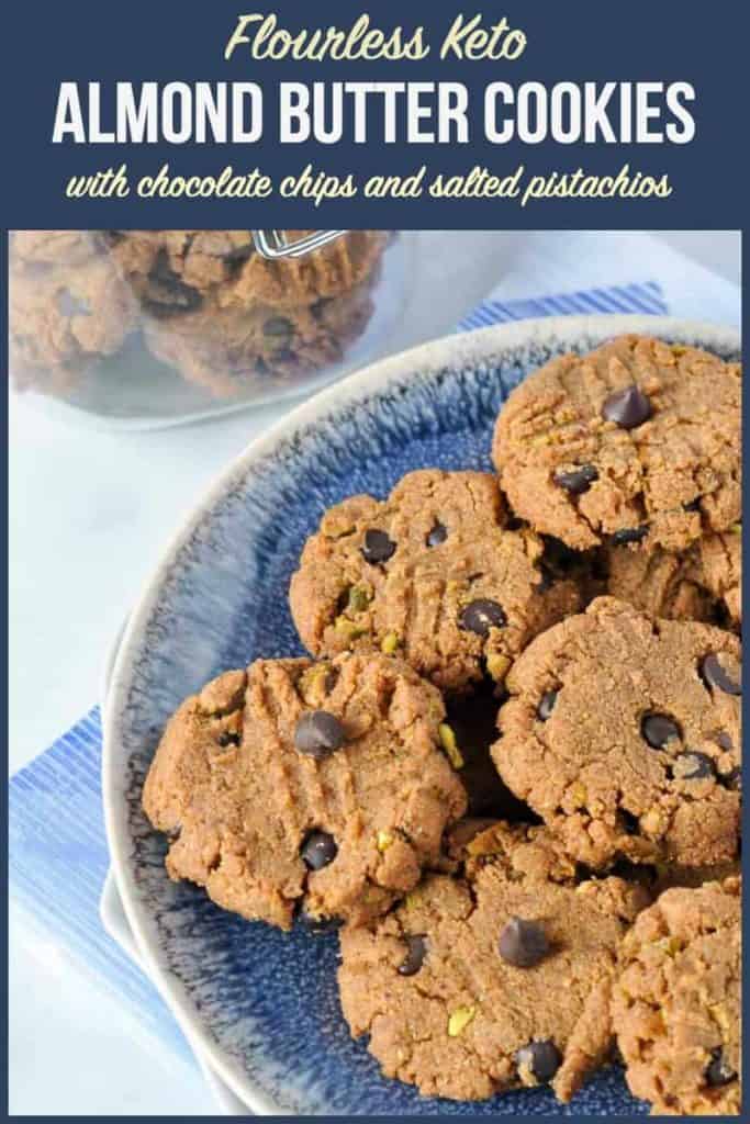 PInterest Pin for Keto Almond Butter Chocolate Chip Cookies