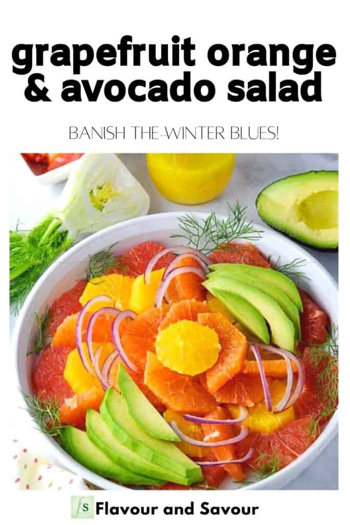 Image and text Grapefruit Orange and Avocado Salad