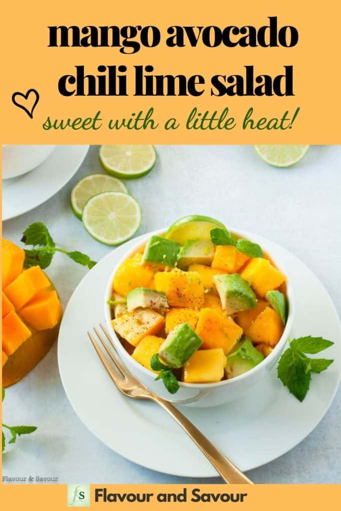 Image and text for Mango Avocado Chili Lime Salad