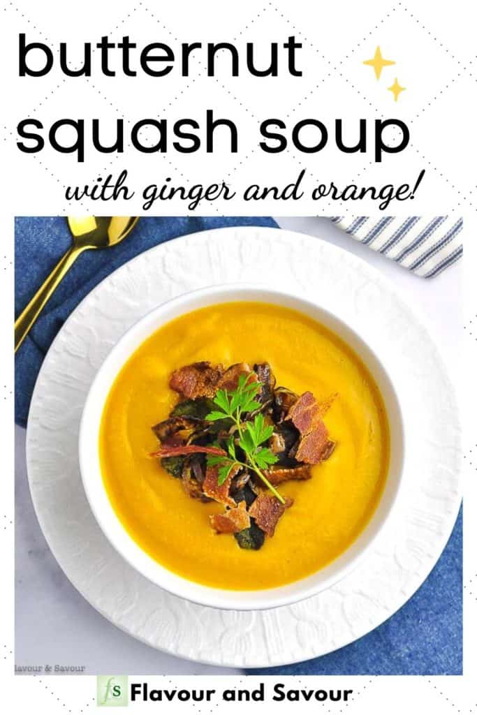 Image and text for Butternut Squash Soup with Ginger and Orange