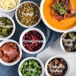 Soup Topping Ideas in small round prep bowls