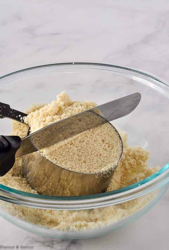 How to Measure Almond Flour using the scoop and sweep method.