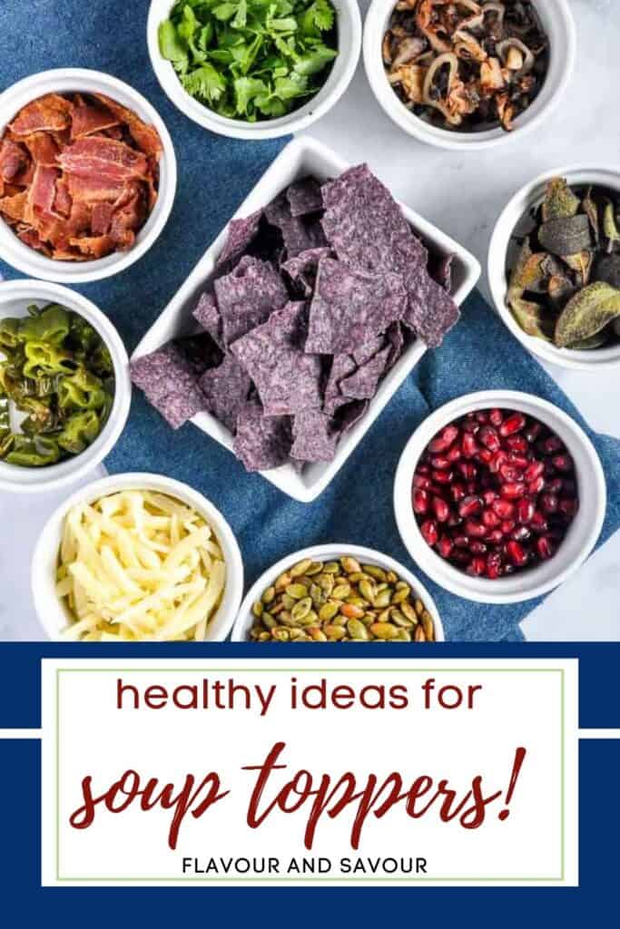 image with text overlay for soup topping ideas
