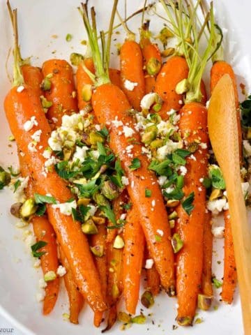 Featured image of Roasted Carrots on a white plate