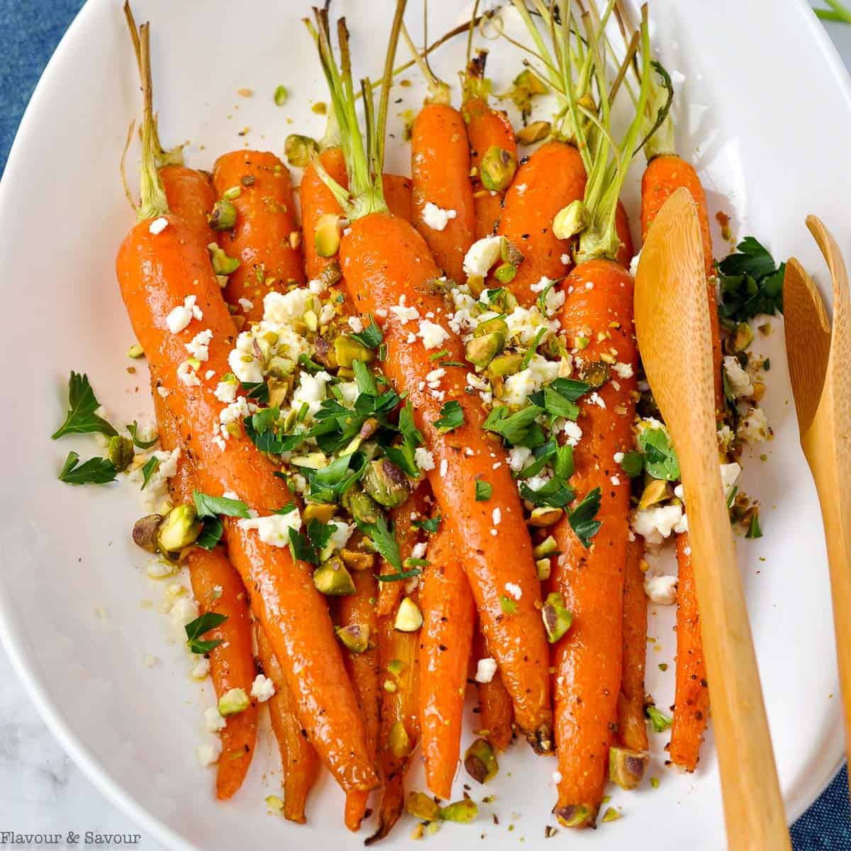 Featured image of Roasted Carrots on a white plate