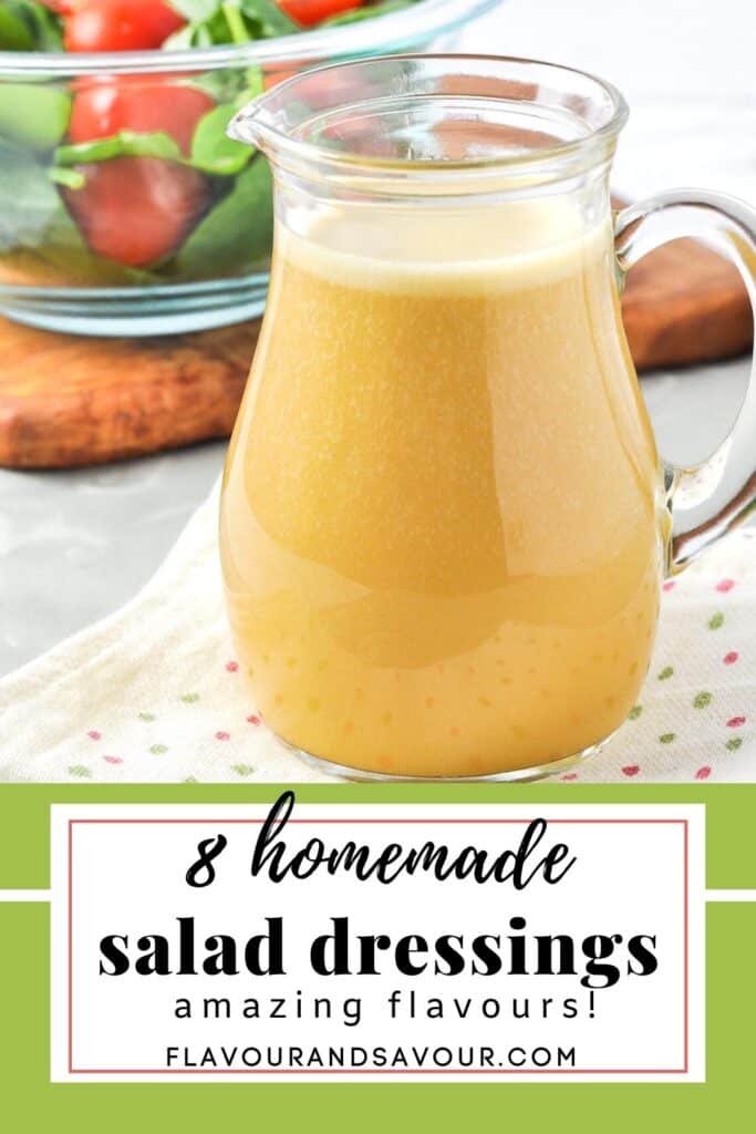 8 homemade salad dressings image and text