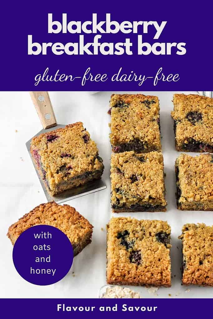 Pinterest pin for Blackberry Oatmeal Breakfast Bars