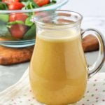 Hollyhock Nutritional Yeast Dressing in a small pitcher