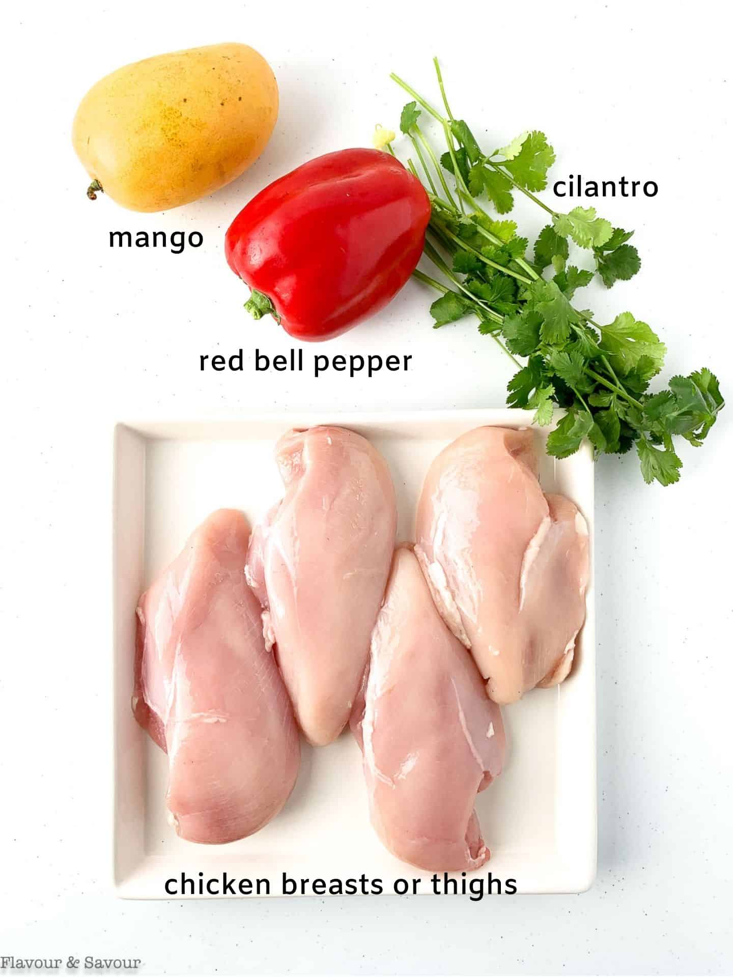 Ingredients for Thai Mango Chicken.