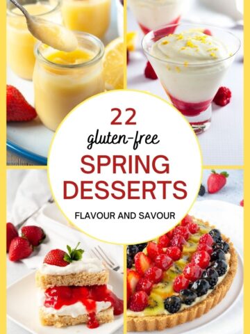 image with text for gluten-free spring desserts
