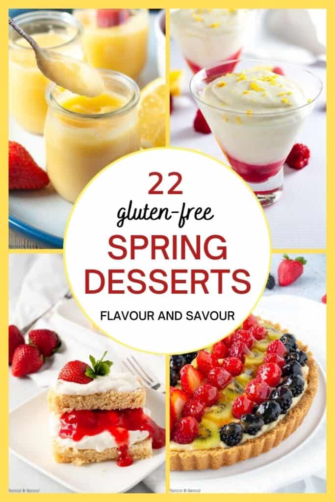 image with text for gluten-free spring desserts
