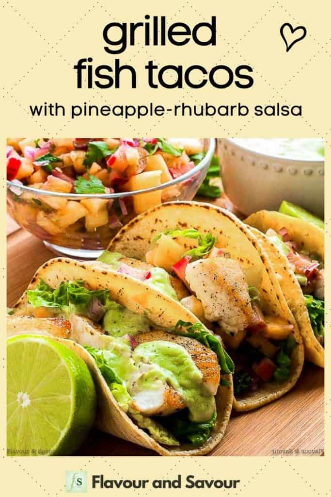 Text and image for grilled fish tacos