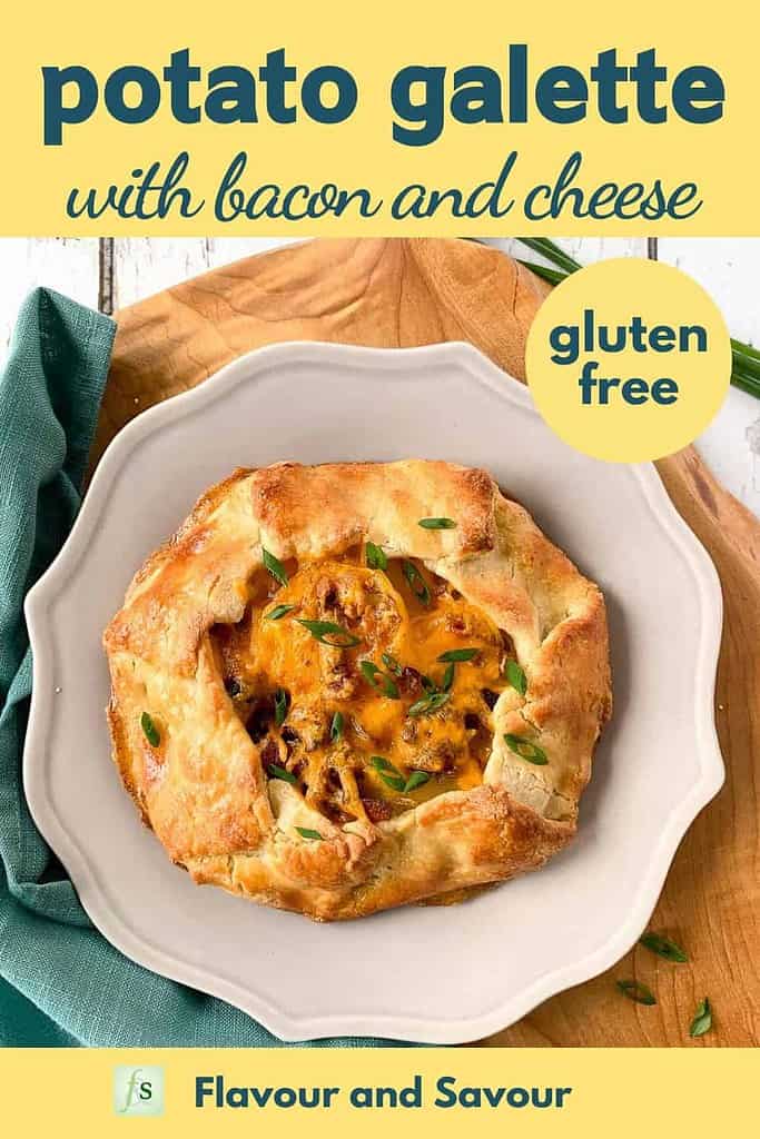 Pinterest pin Potato Galette with Bacon and Cheese