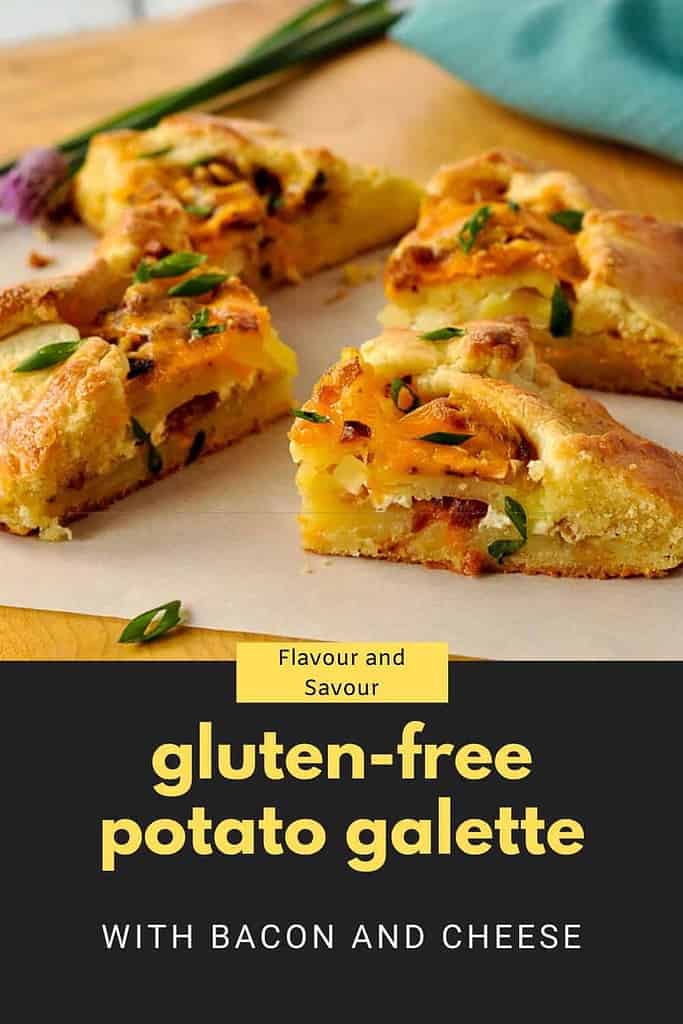 Pinterest pin for Potato Galette with bacon and cheese