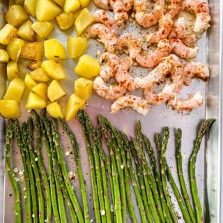 Sheet Pan Lemon Garlic Prawns and Asparagus