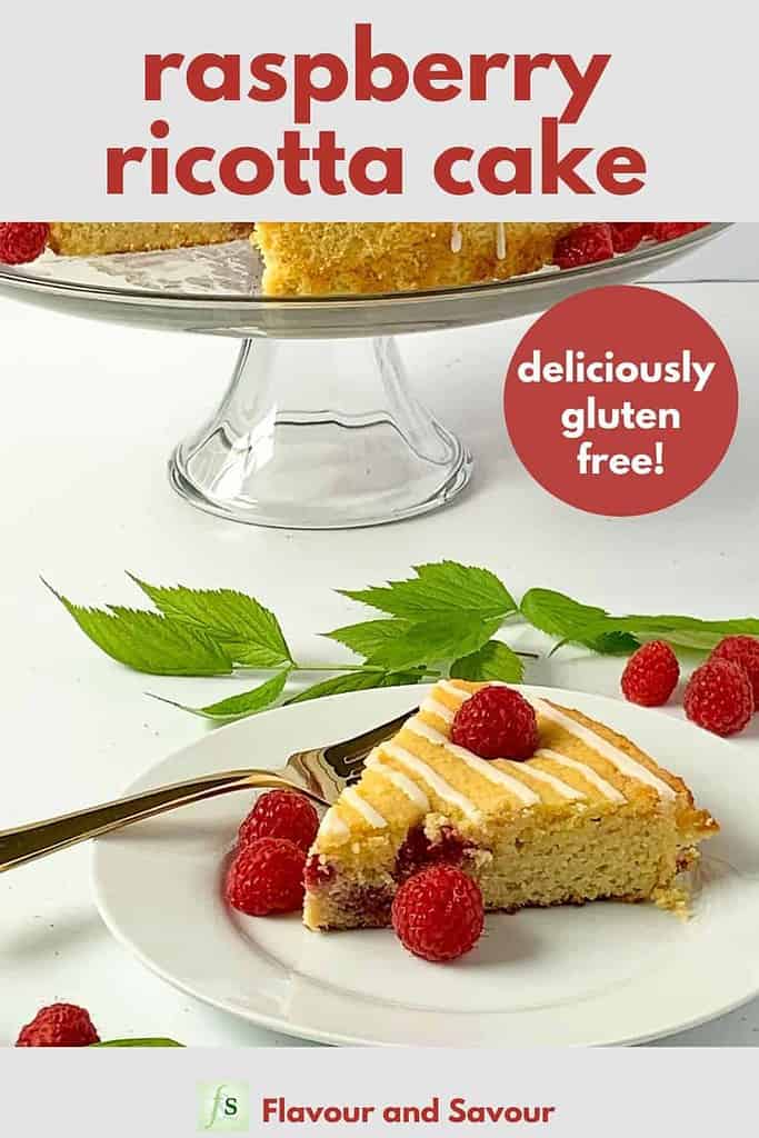 Raspberry Ricotta Cake with Text Overlay