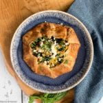 Overhead view of Gluten-Free Spinach Artichoke Galette