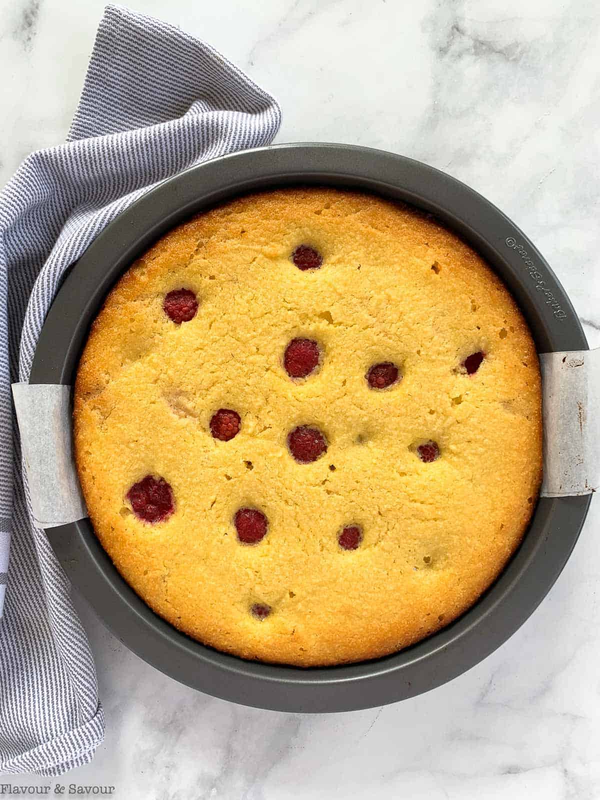 ricotta cake baked until golden brown