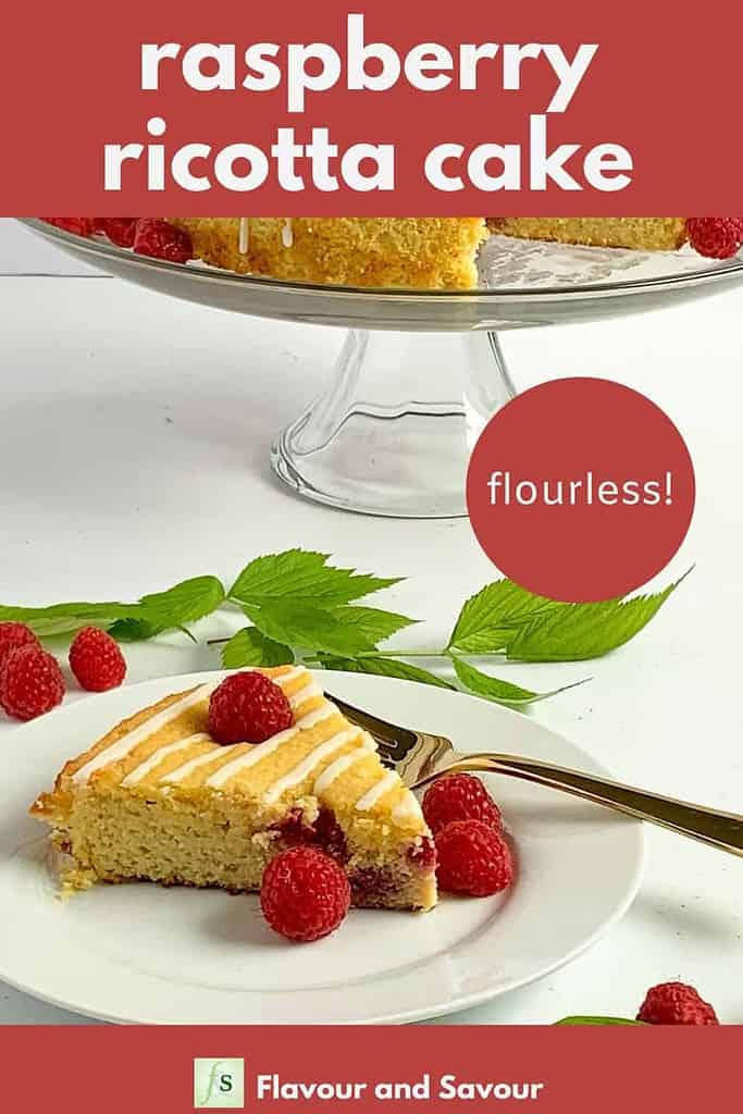 Pinterest graphic for Raspberry Ricotta Cake