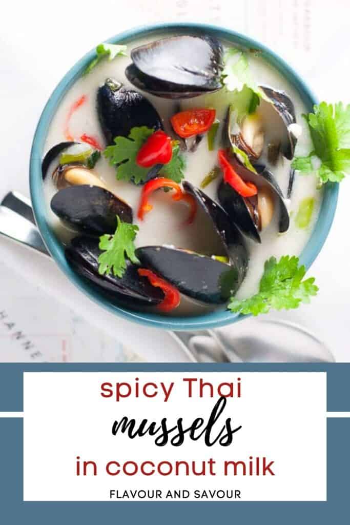 image and text for spicy Thai mussels