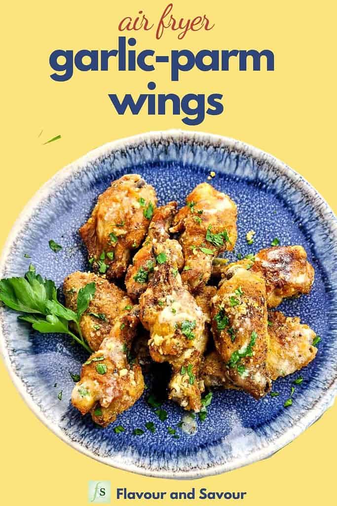 Pinterest Pin for Air Fryer Garlic Parmesan Wings